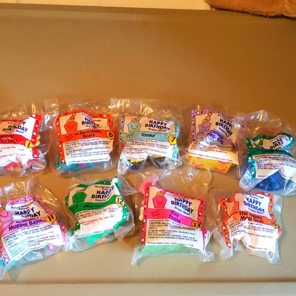 1994 McDonald's Happy Birthday Happy meal toys